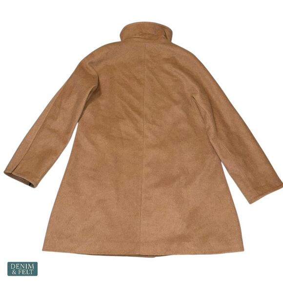 Karl Lagerfeld Paris Camel Wool Blend Puff Sleeve Long Topper Coat Jacket NEW - Picture 4 of 15
